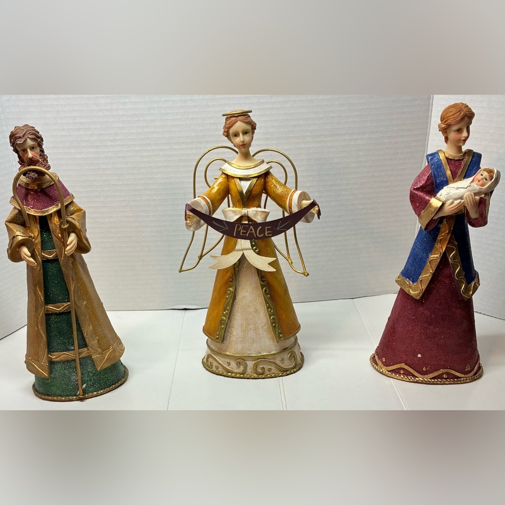 Gold and White Angel Figurine - Peace Banner